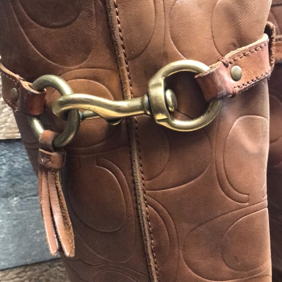 LEATHER KNEE HIGH COACH BOOTS - Picture 2 of 5